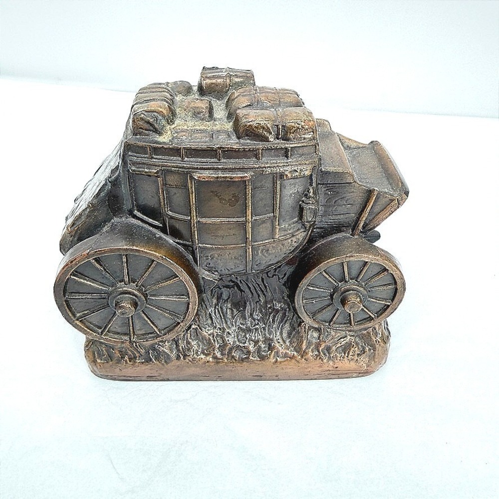 Old Phoenix National Bank Stagecoach‎ Desk Sitter Cast Metal Bronze Finish